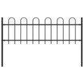 Vidaxl Gartenzaun mit rundem Top 1,8 m Stahlschwarz