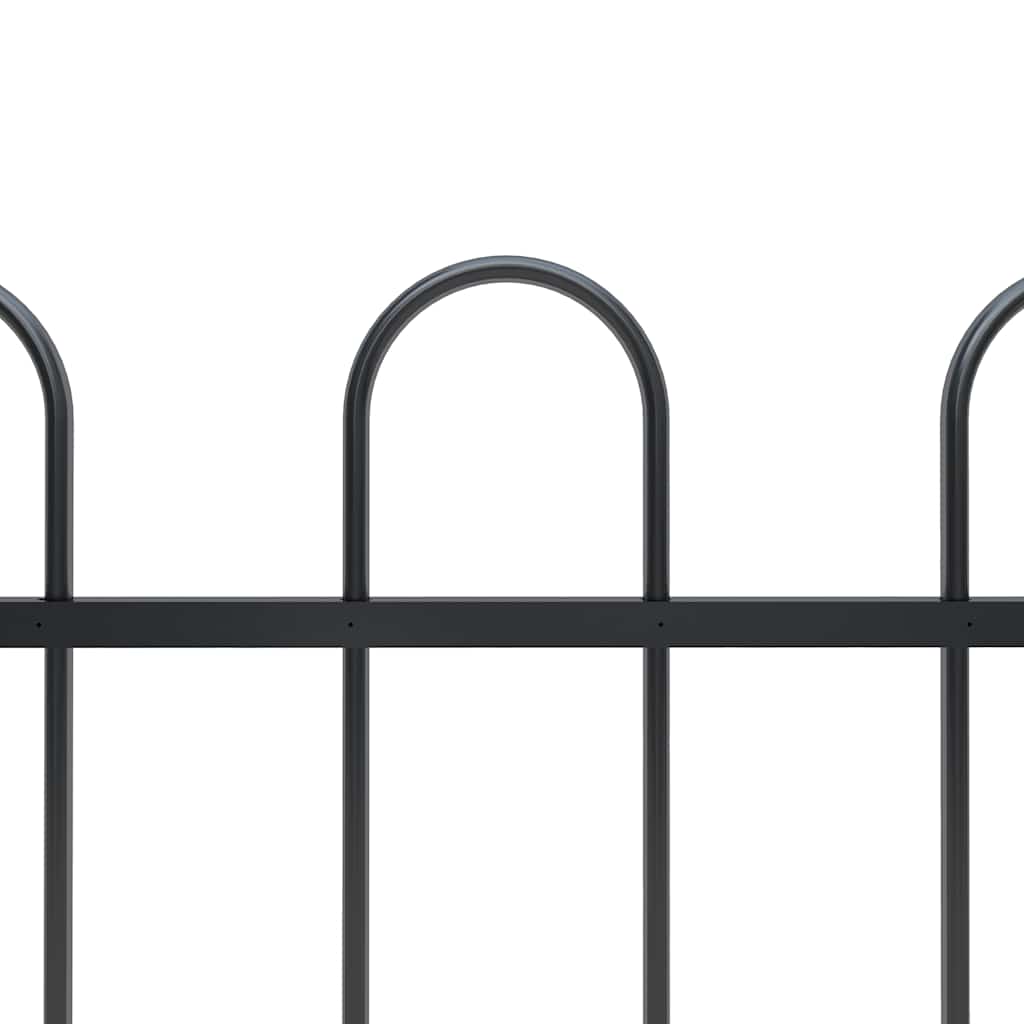 Vidaxl Gartenzaun mit rundem Top 1,8 m Stahlschwarz