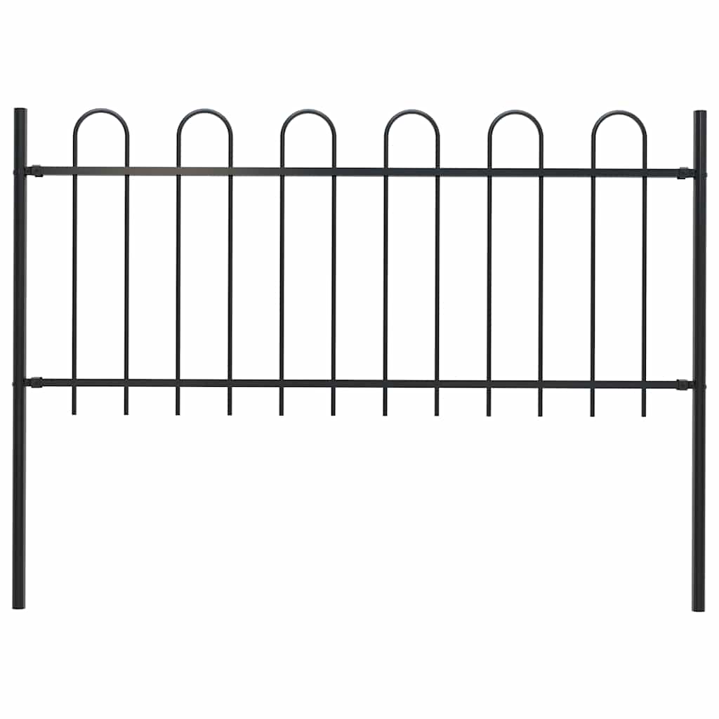 Vidaxl tuinhek met ringtop staal 181x100 cm zwart