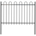 Vidaxl tuinhek met ringtop staal 181x120 cm zwart