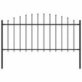 Vidaxl tuinhek met speren bovenkant (0,5-0,75)x1,7 m staal zwart