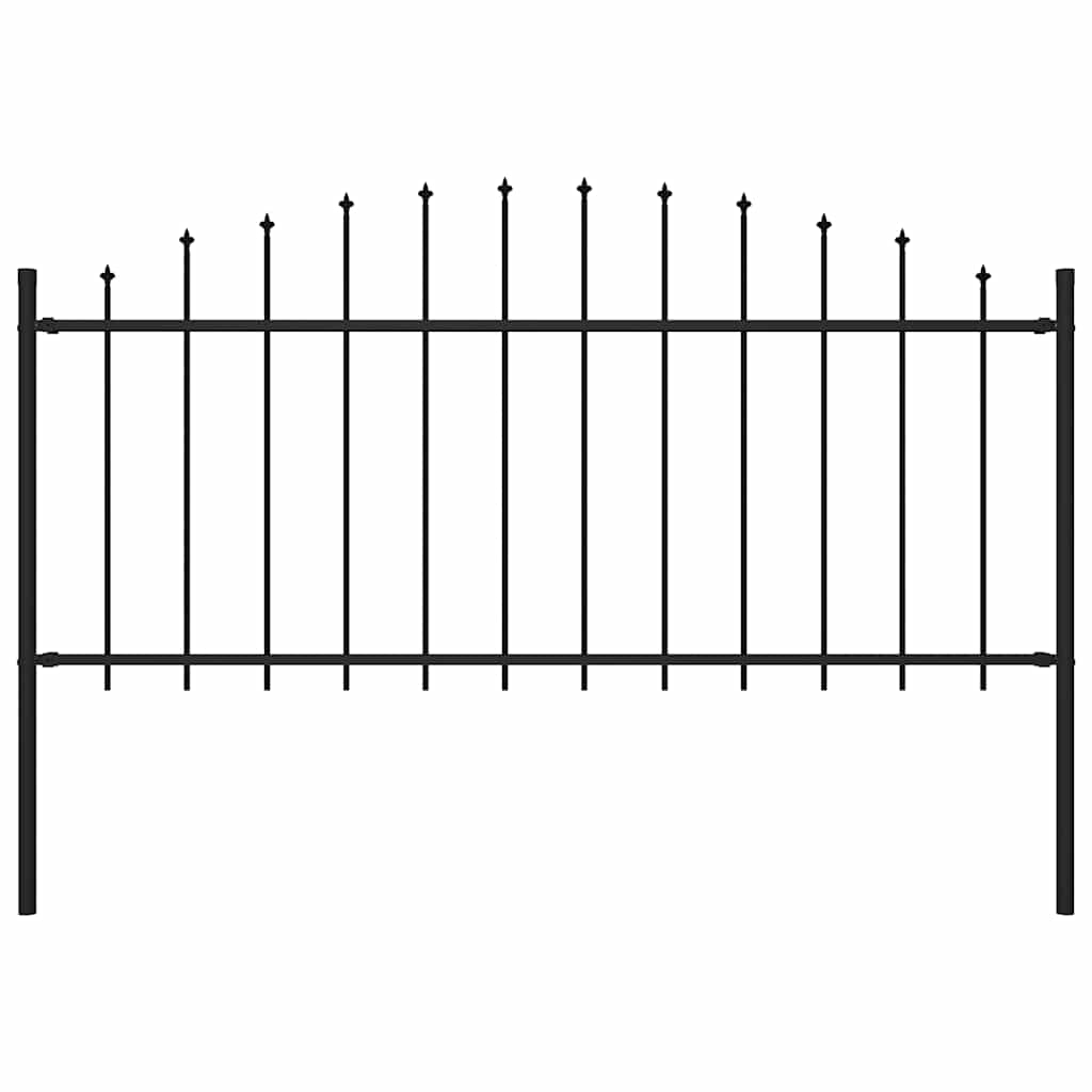 Vidaxl tuinhek met speren bovenkant (0,5-0,75)x1,7 m staal zwart