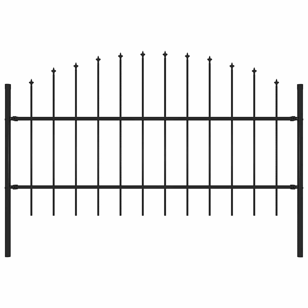 Vidaxl tuinhek met speerpunt staal 181x100 cm zwart