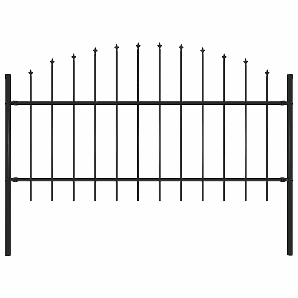 Vidaxl tuinhek met speerpunt staal 181x125 cm zwart
