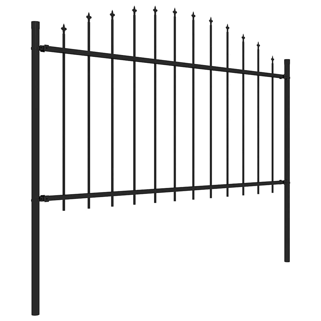 Vidaxl tuinhek met speerpunt staal 181x150 cm zwart