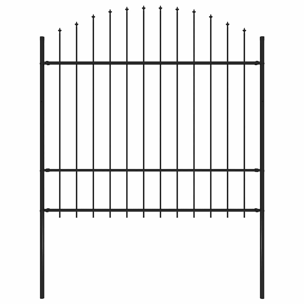 Vidaxl tuinhek met speerpunt staal 181x175 cm zwart