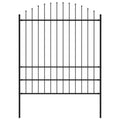 VidaXL Gartenzaun mit Spears Top (1,75-2) x1,7 M Stahl Schwarz