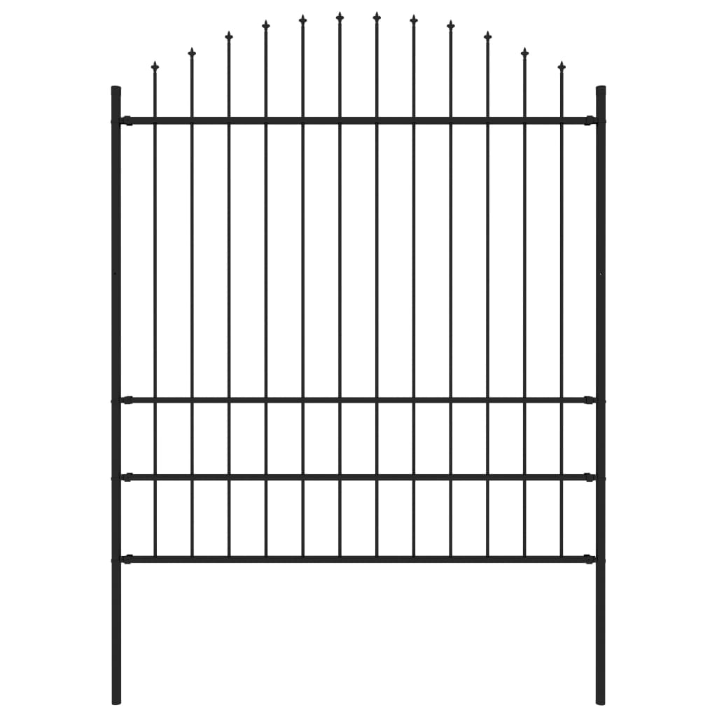 VidaXL Gartenzaun mit Spears Top (1,75-2) x1,7 M Stahl Schwarz