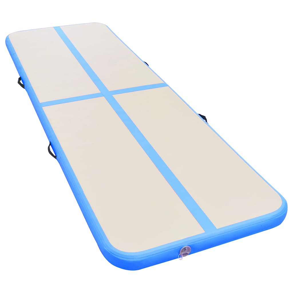 VIDAXL Gymnastikmatte mit aufblasbarer Pumpe, 300 x 100 x 10 cm, PVC, Blau