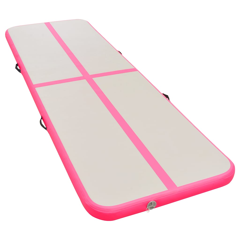 VidaXL Gymnastikmatte mit aufblasbarer Pumpe, 400 x 100 x 10 cm, PVC, Pink