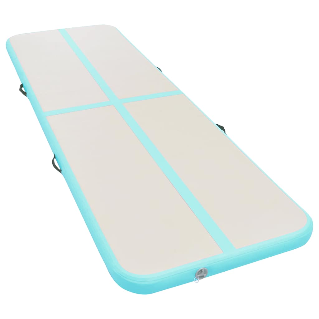 VidaXL Gymnastikmatte mit aufblasbarer Pumpe, 500 x 100 x 10 cm, PVC, Grün