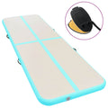 Vidaxl gymnastiekmat met pomp opblaasbaar 600x100x10 cm pvc groen