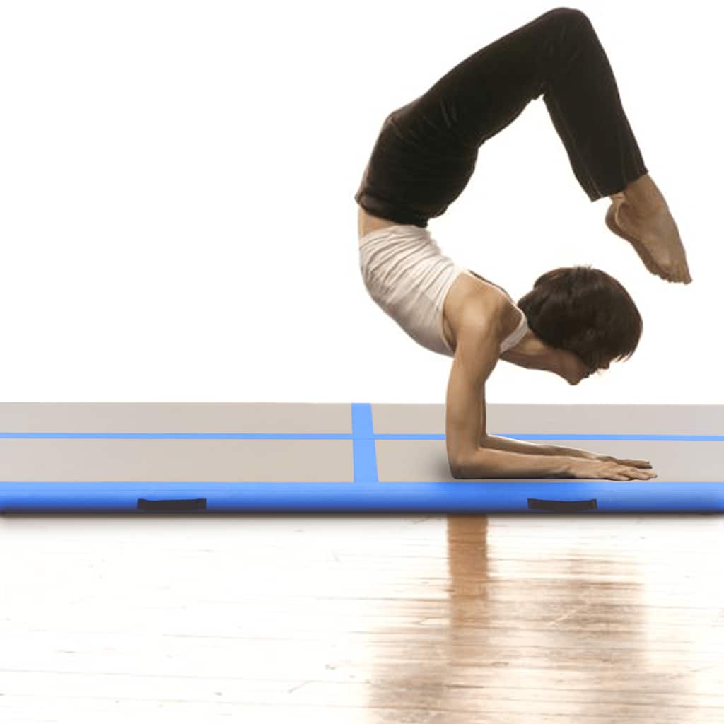 VidaXL Gymnastikmatte mit pumpenblasbarer Oberfläche, 800 x 100 x 10 cm, PVC, Blau