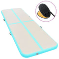 Vidaxl gymnastiekmat met pomp opblaasbaar 800x100x10 cm pvc groen