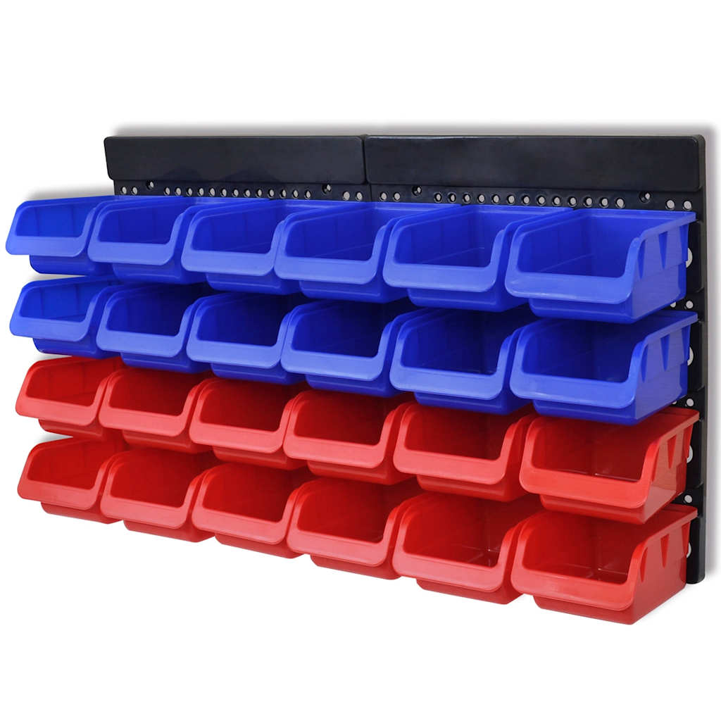 Vidaxl gereedschapsordeners wandgemonteerd blauw en rood 2 st