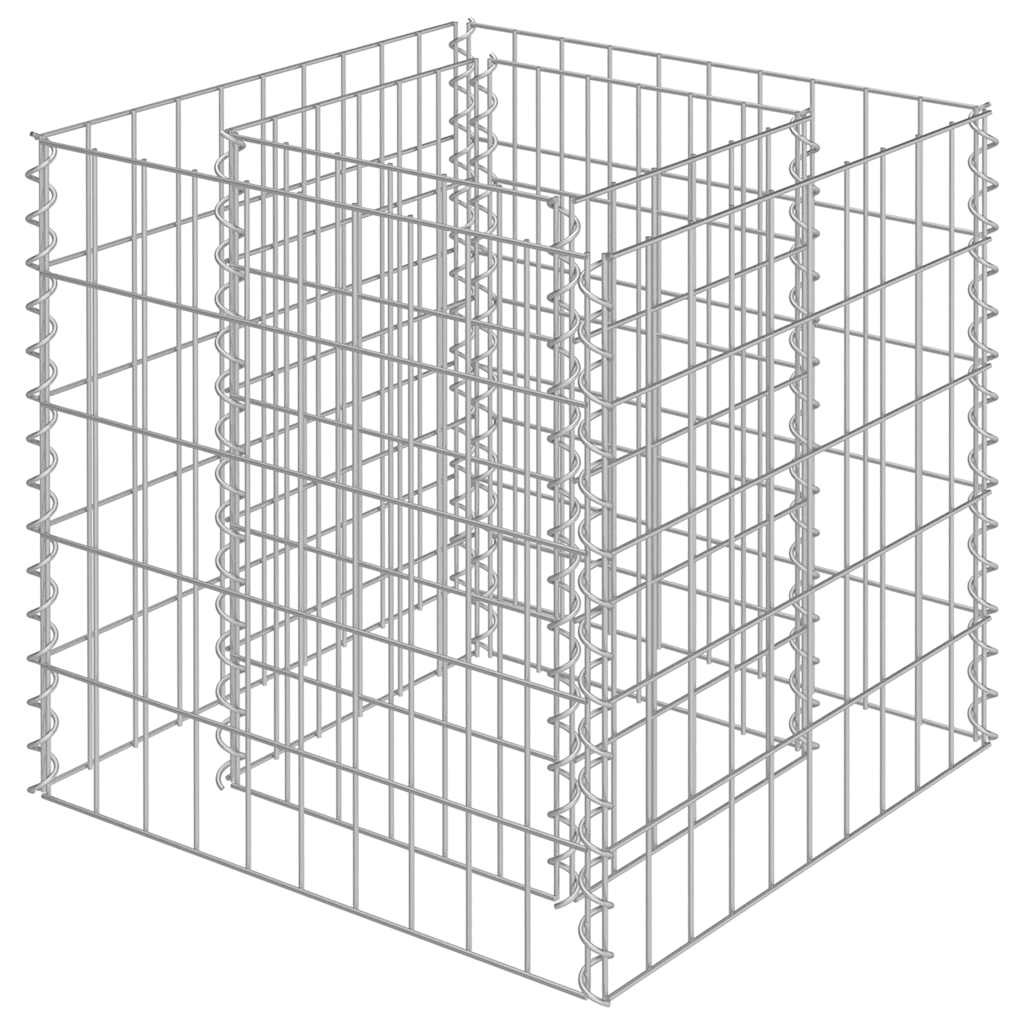 Vidaxl Gabionen-Pflanzer erhöht 50 x 50 x 50 cm aus verzinktem Stahl
