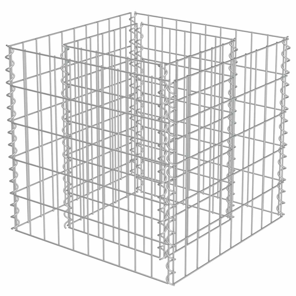 Vidaxl Gabionen-Pflanzer erhöht 50 x 50 x 50 cm aus verzinktem Stahl
