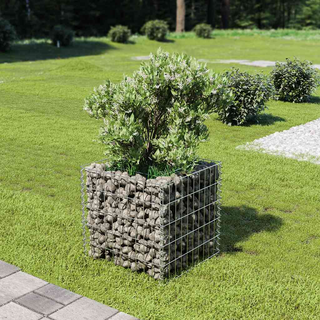 Vidaxl Gabionen-Pflanzer erhöht 50 x 50 x 50 cm aus verzinktem Stahl