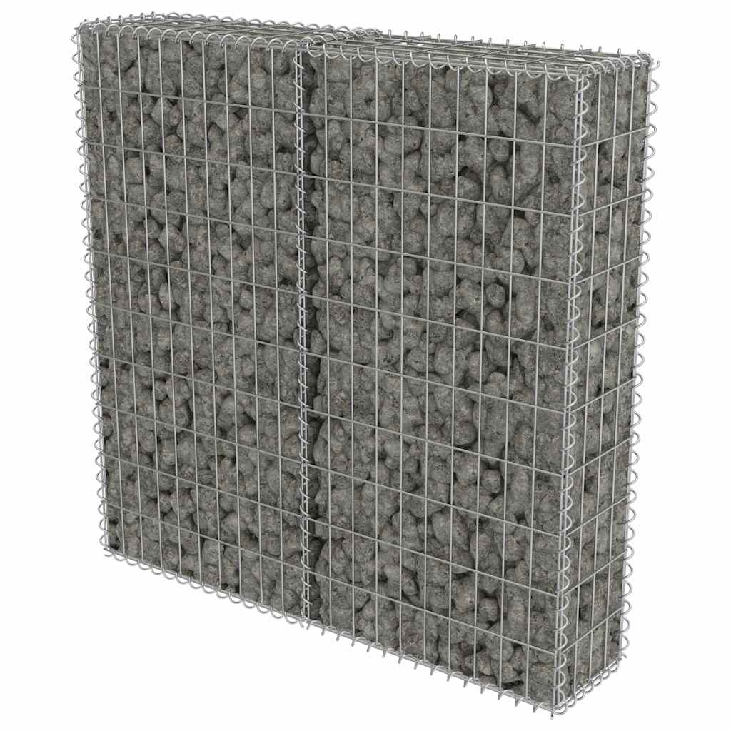 Vidaxx Gabionenwand mit Deckel 100x20x100 cm verzinkter Stahl