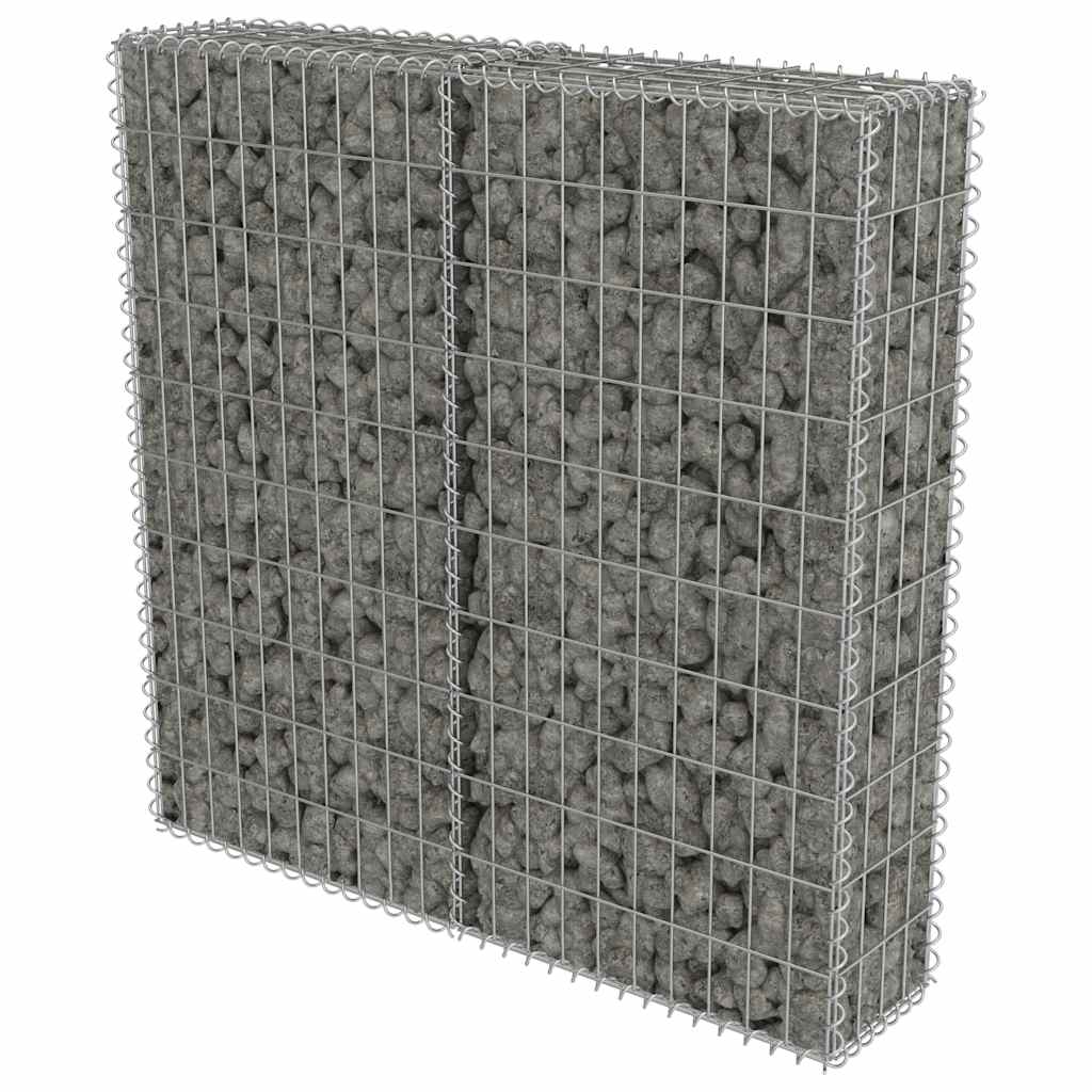 Vidaxx Gabionenwand mit Deckel 100x20x100 cm verzinkter Stahl