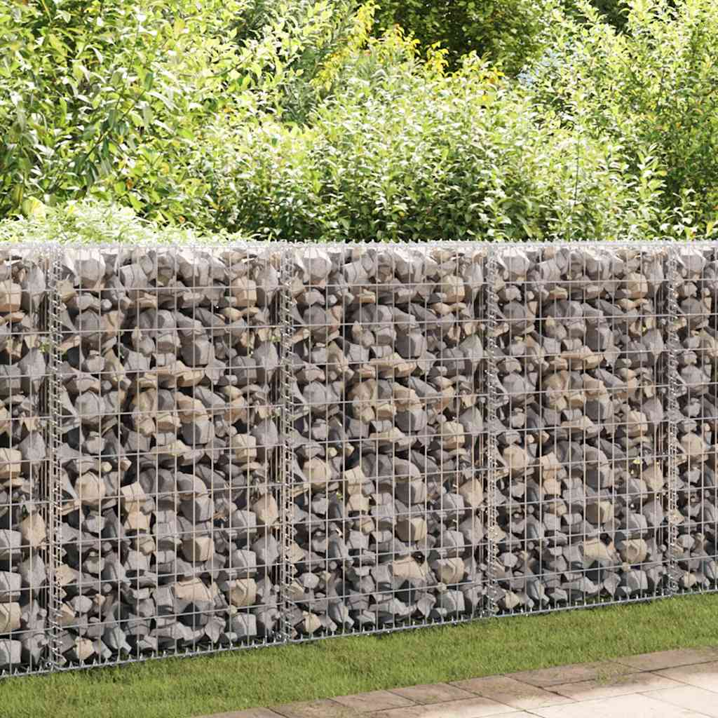 Vidaxx Gabionenwand mit Deckel 100x20x100 cm verzinkter Stahl