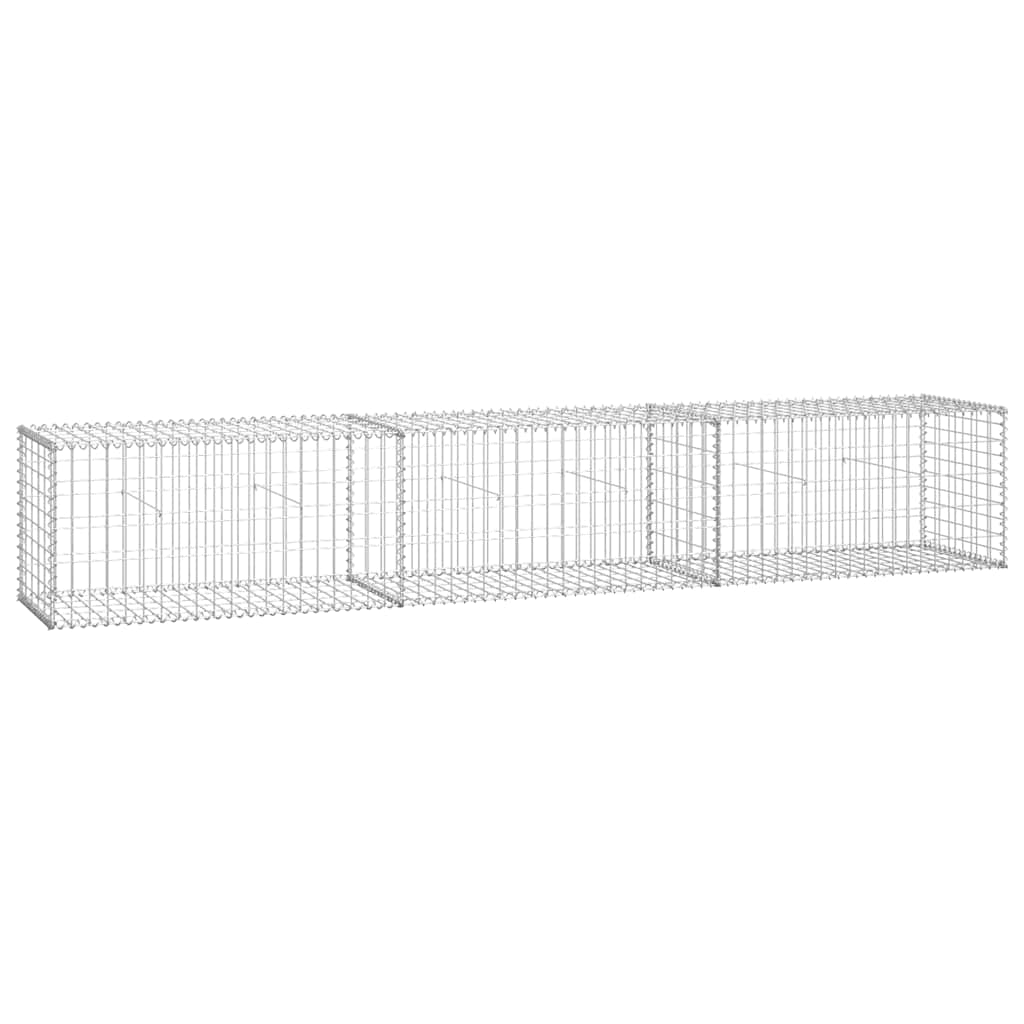 Vidaxl schanskorfmuur met deksels 300x50x50 cm gegalvaniseerd staal