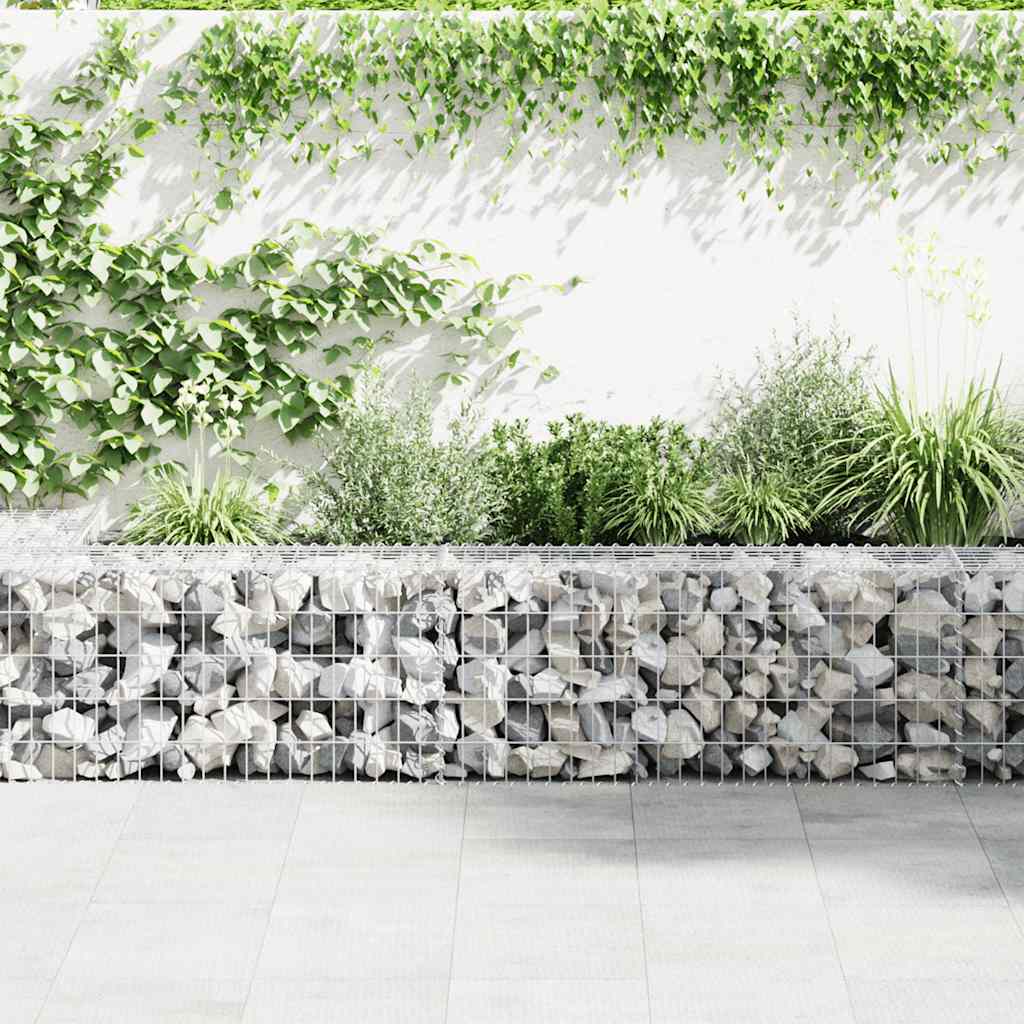 Vidaxl schanskorfmuur met deksels 300x50x50 cm gegalvaniseerd staal