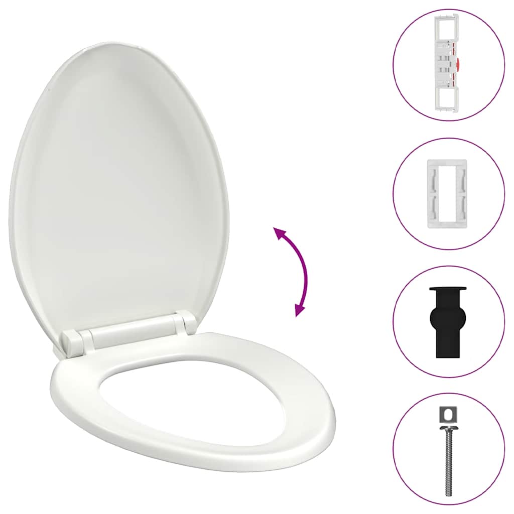 VidaXL WC-Sitz mit Absenkautomatik und Schnellverschluss, Weiß