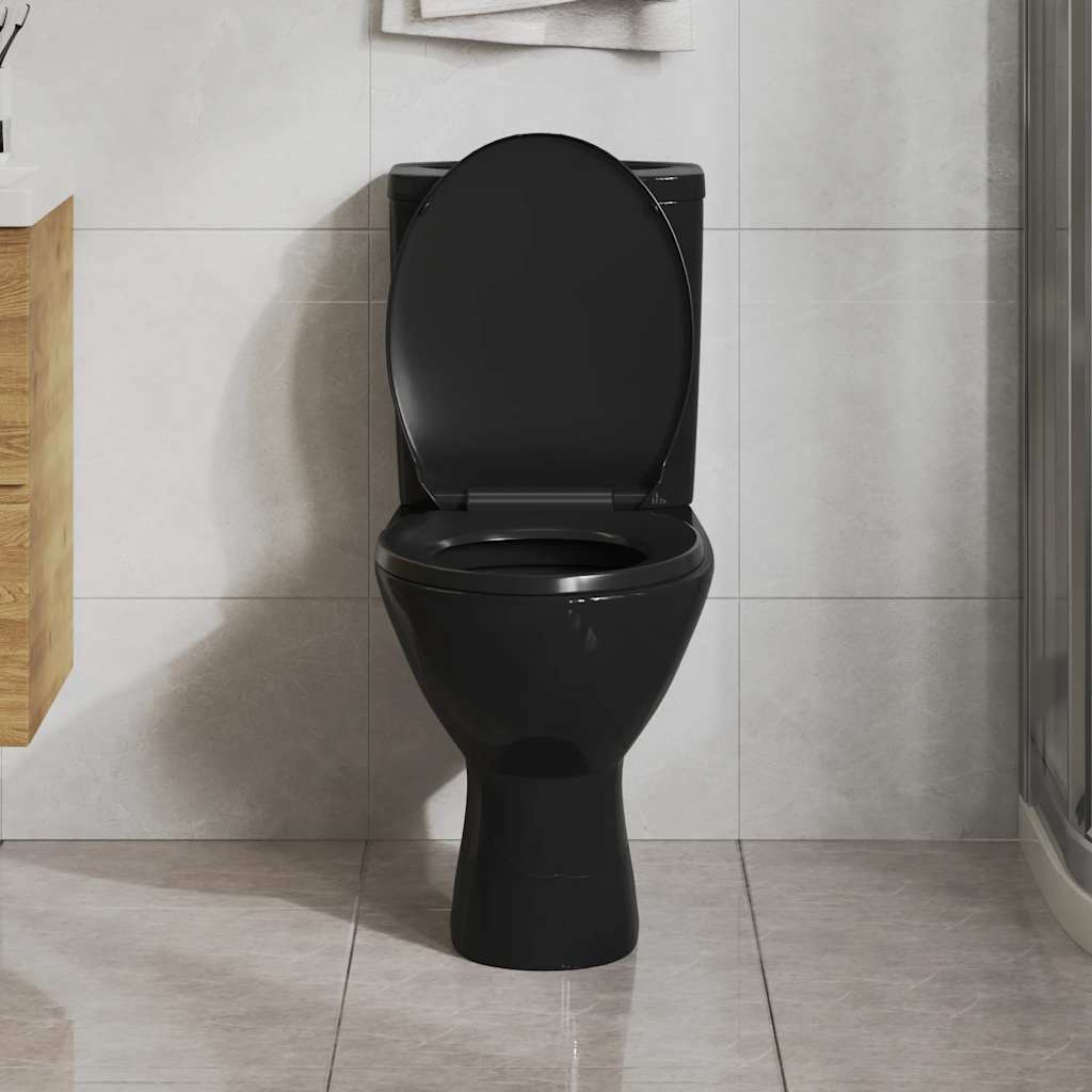 Vidaxl toiletbril soft-close met quick-release ontwerp zwart