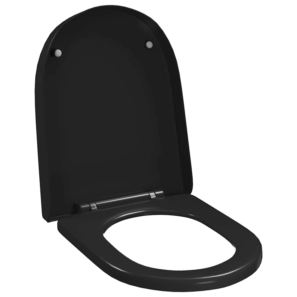VidaXL WC-Sitz mit Absenkautomatik und Schnellverschluss, Schwarz