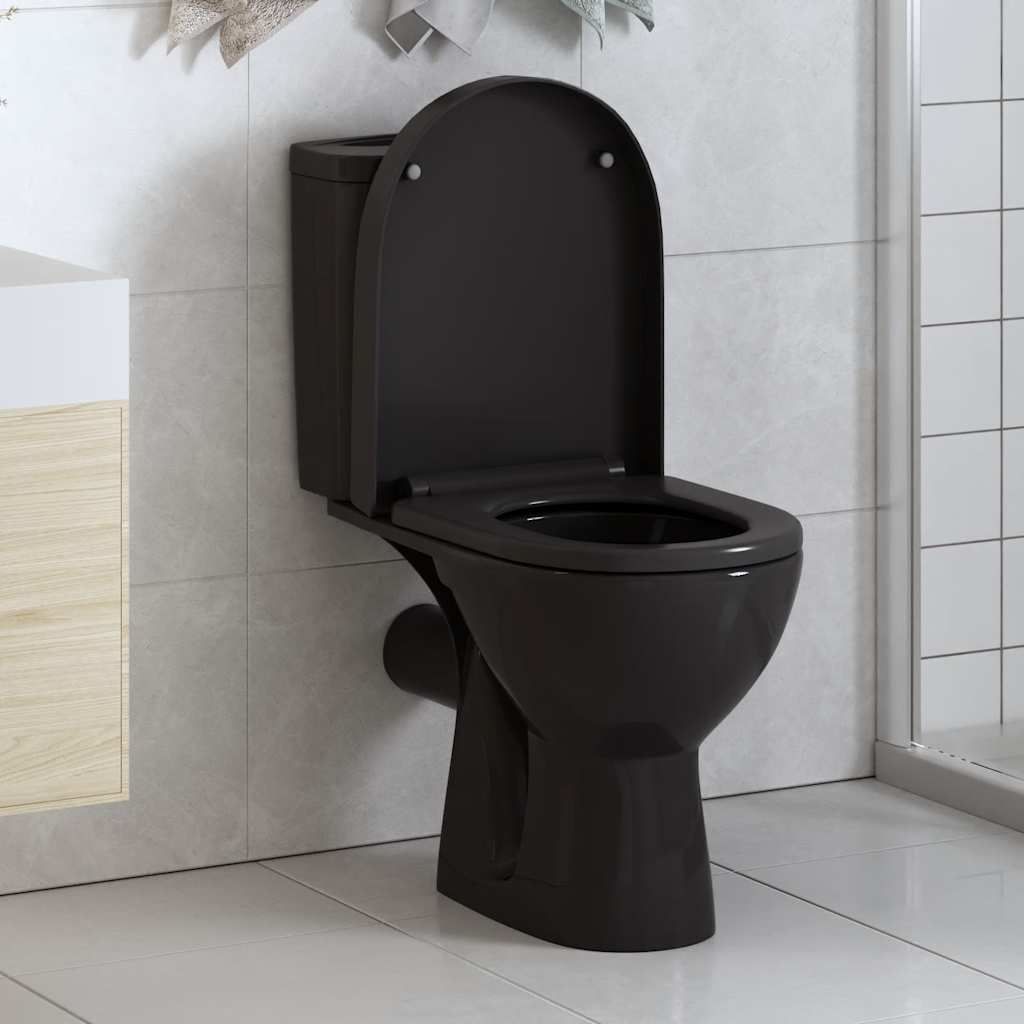 Vidaxl toiletbril soft-close met quick-release ontwerp zwart