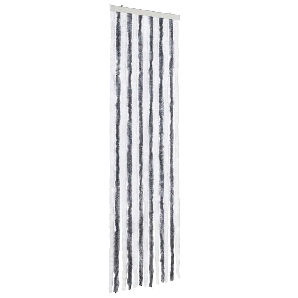 Vidaxl vliegengordijn 56x185 cm chenille grijs en wit