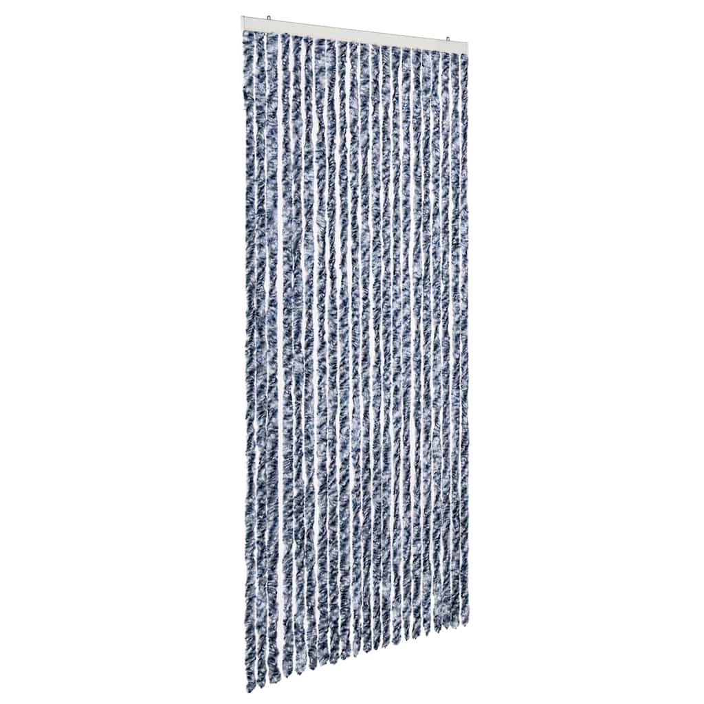 VidaXL Fliegengitter 90x220 cm Chenille Blau, Weiß und Silber