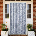 VidaXL Fliegengitter 90x220 cm Chenille Blau, Weiß und Silber