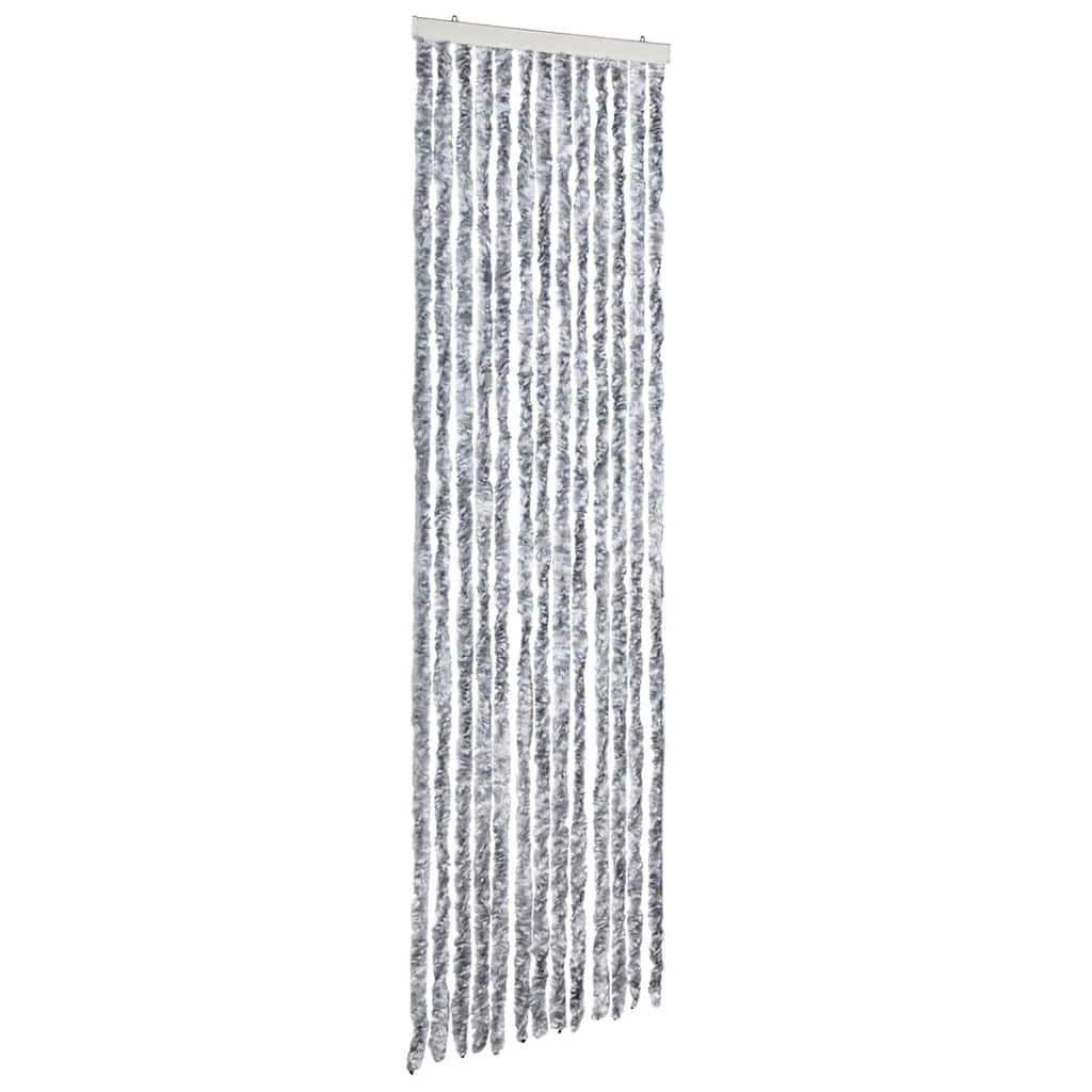 VidaXL Fliegengitter 56x185 cm Chenille Weiß und Grau
