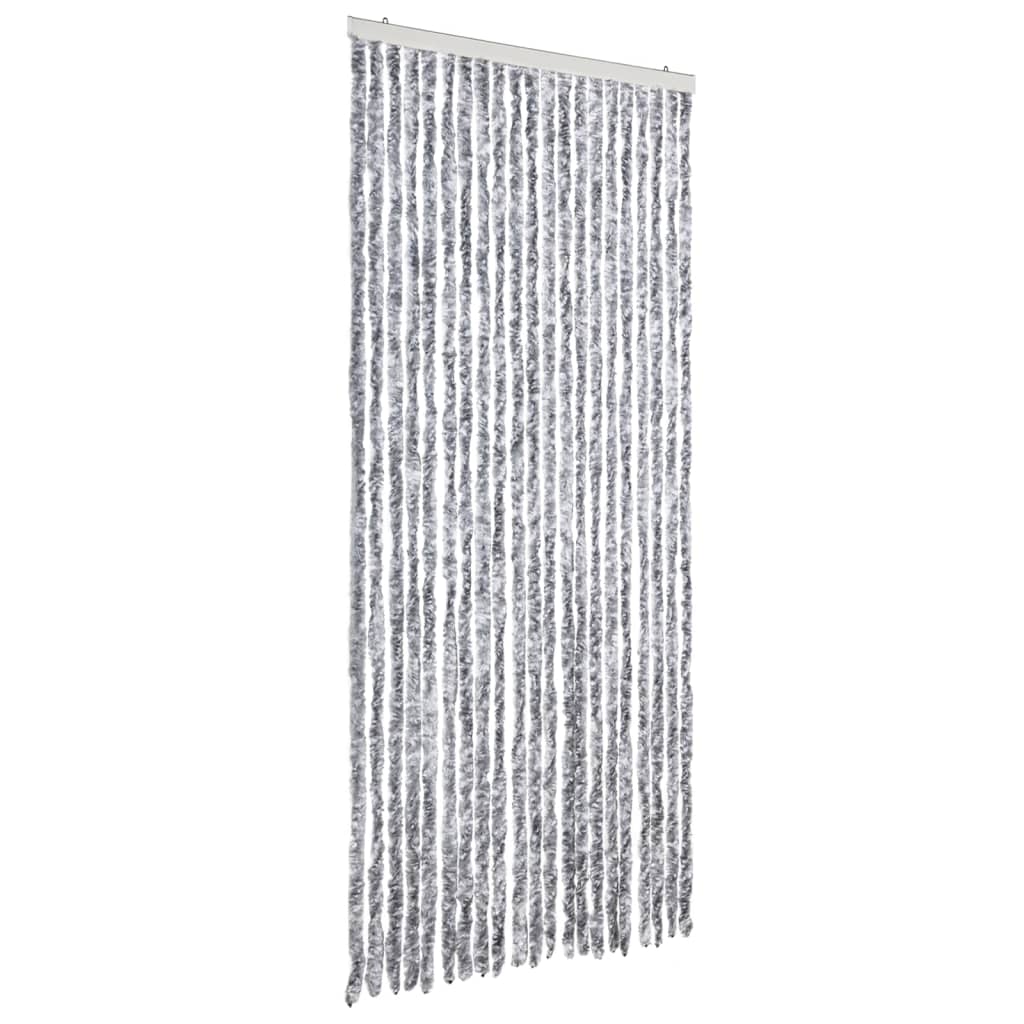 VidaXL Fliegengitter 90x220 cm Chenille Weiß und Grau