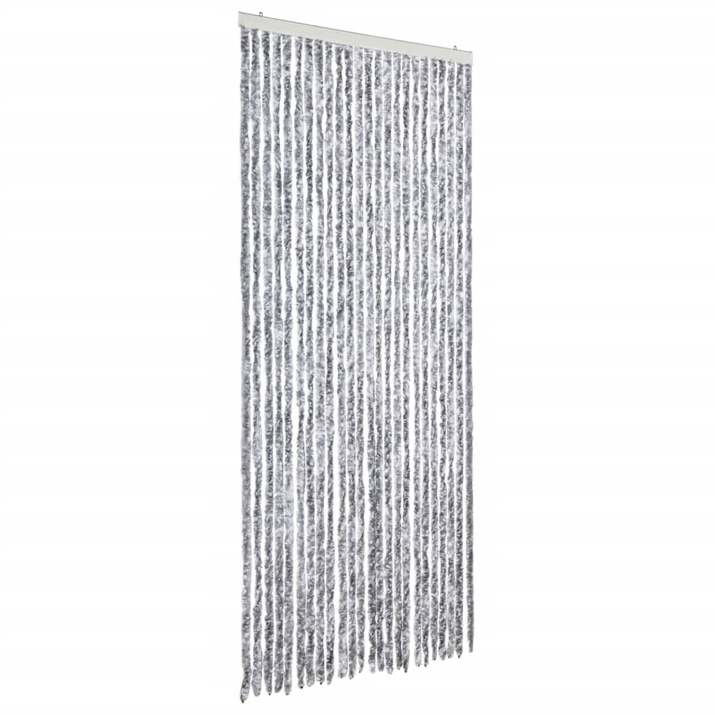 VidaXL Fliegengitter 100x220 cm Chenille Weiß und Grau