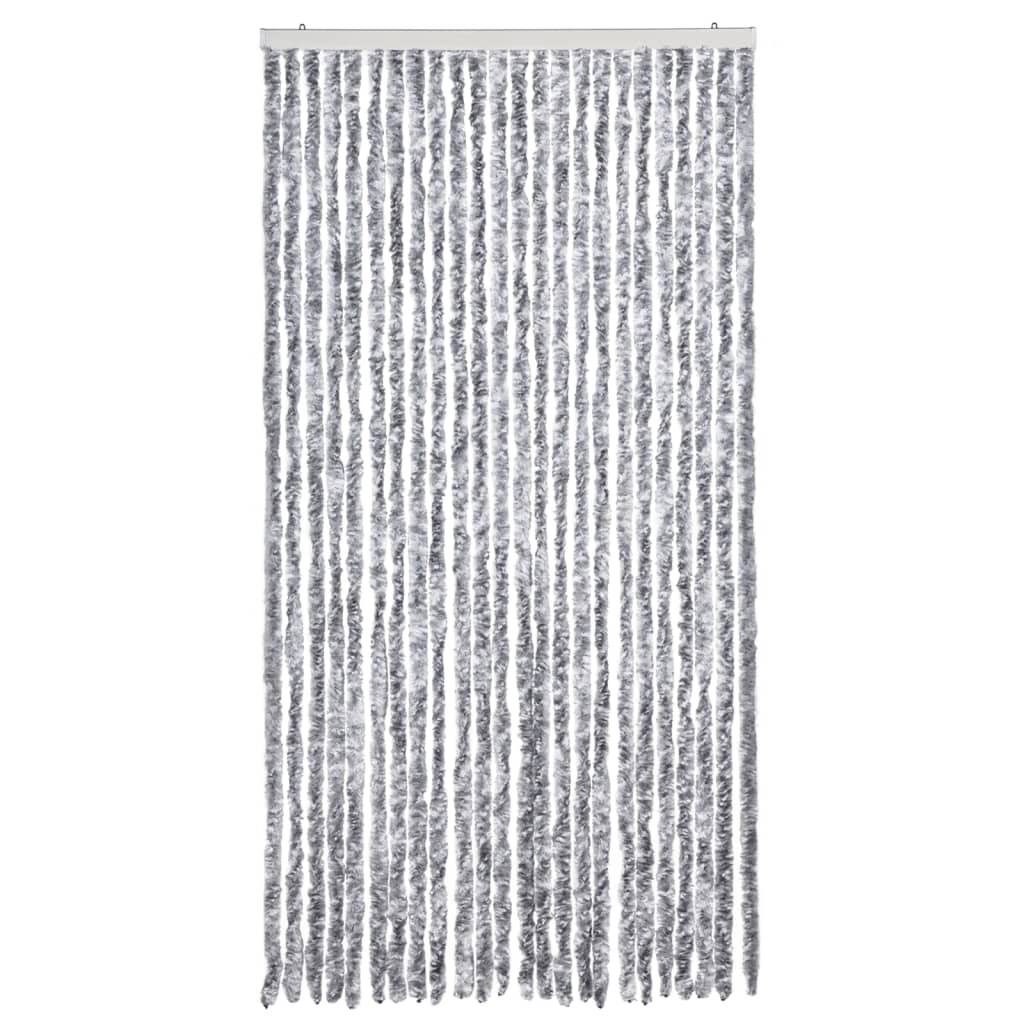 VidaXL Fliegengitter 100x220 cm Chenille Weiß und Grau