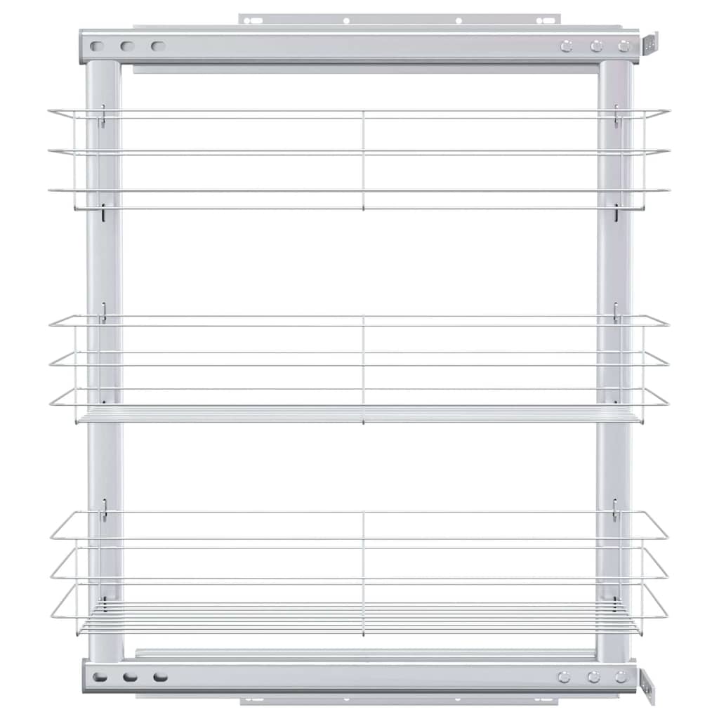 Vidaxl draadmand keuken uittrekbaar 3-laags 47x25x56 cm zilverkleurig