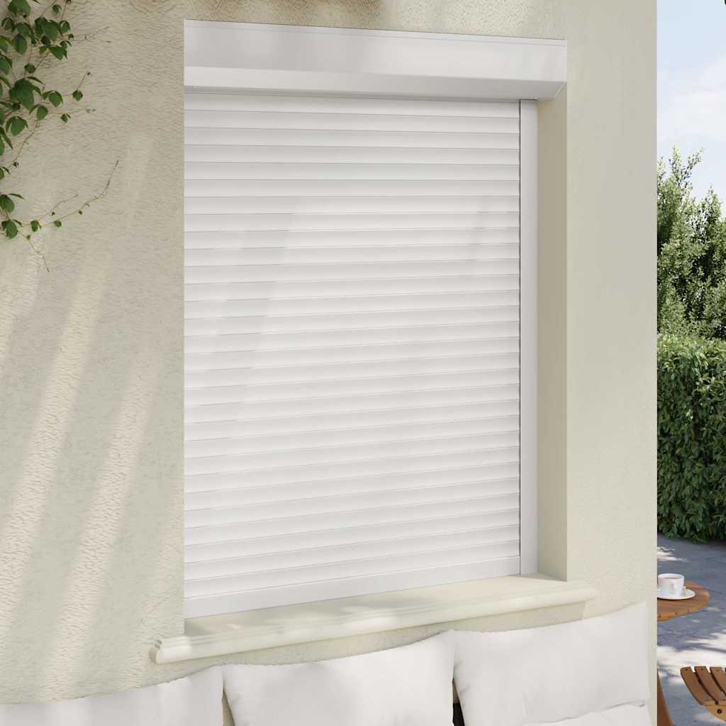 Vidaxxl Rollladen 100x130 cm Aluminium Weiß