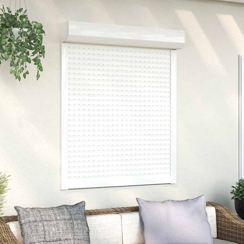 Vidaxxl Rollladen 100x130 cm Aluminium Weiß