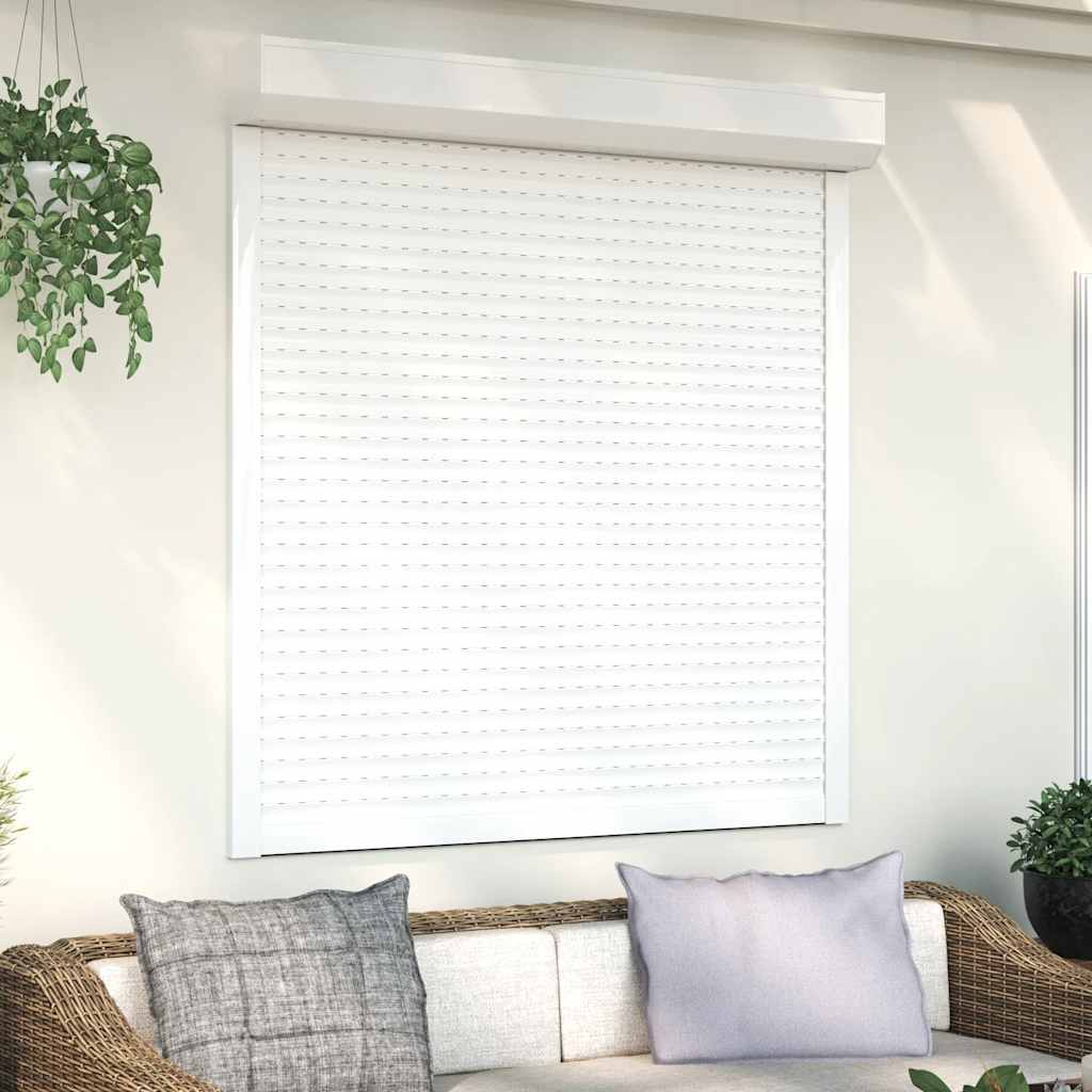Vidaxxl Rollladen 130x140 cm Aluminium Weiß