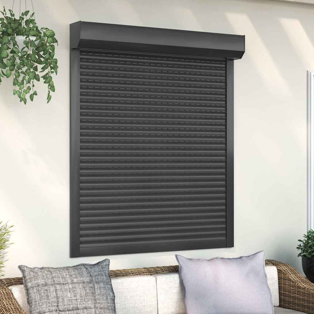 VidaXL Rollladen 110x130 cm Aluminium - Anthrazit - lackiert