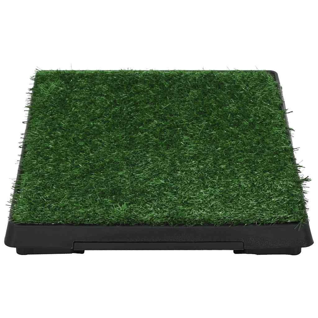 Vidaxl huisdierentoilet met bak en kunstgras 63x50x7 cm groen