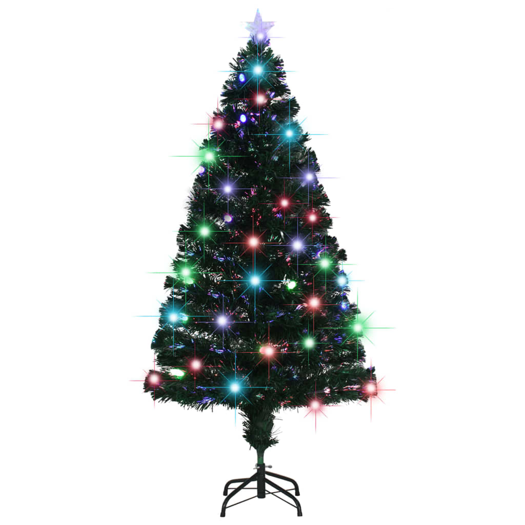 Vidaxl voorverlichte kerstboom met standaard en led 150 cm glasvezel