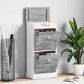 Vidaxl schoenenkast 50x28x98 cm paulowniahout grijs