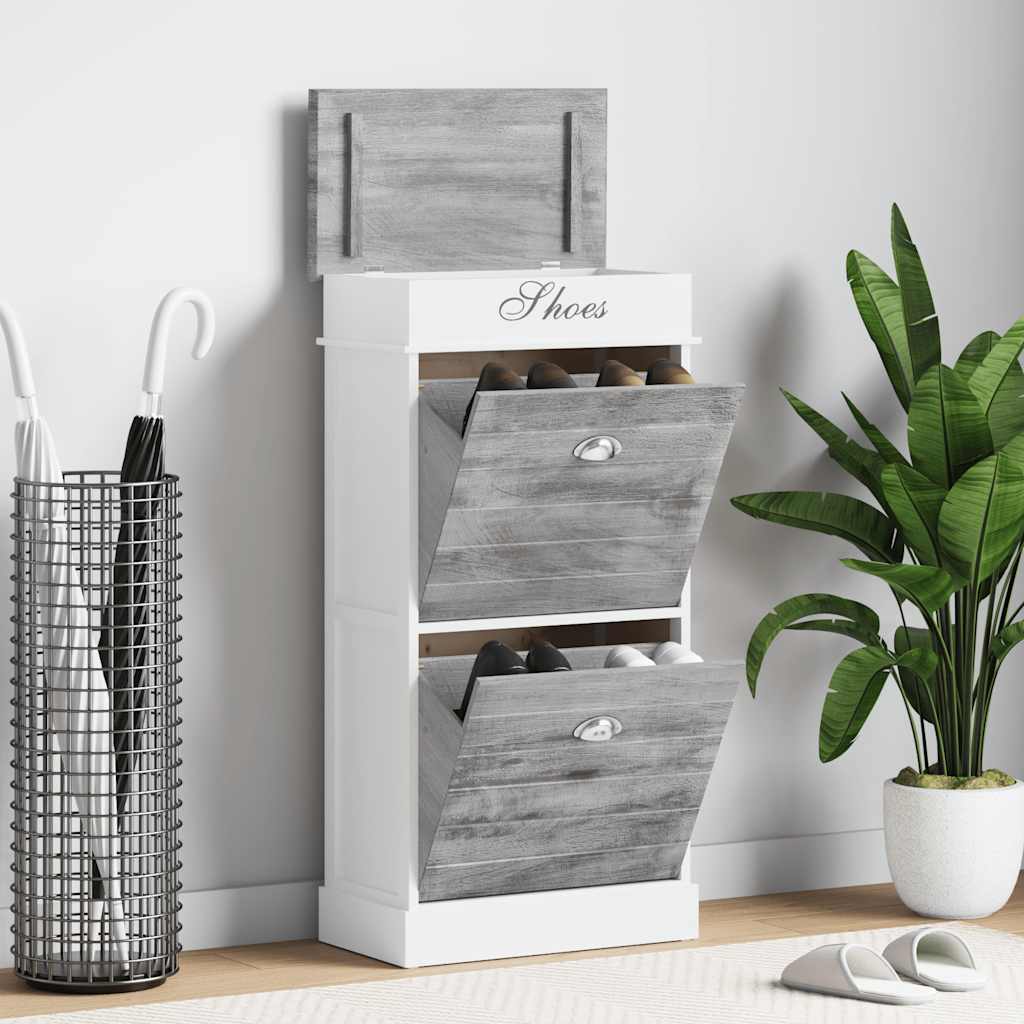 Vidaxx Schuhschrank 50x28x98 cm Paulownia-Holz Grau