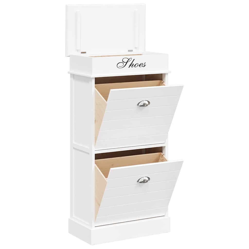 Vidaxx Schuhschrank 50x28x98 cm Paulownia Holz Weiß