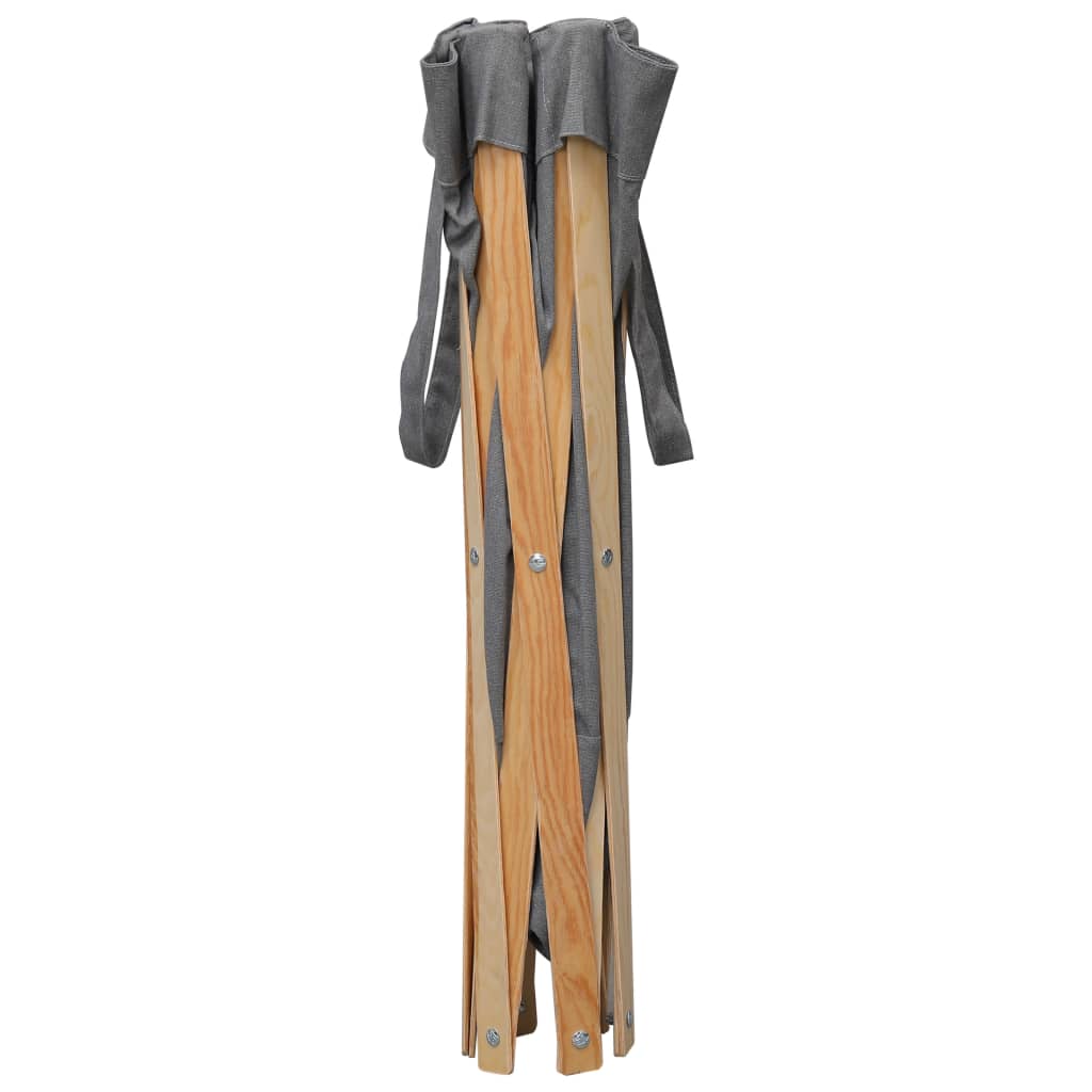 VidaXL Faltbarer Wäschekorb aus Holz und Stoff, Grau