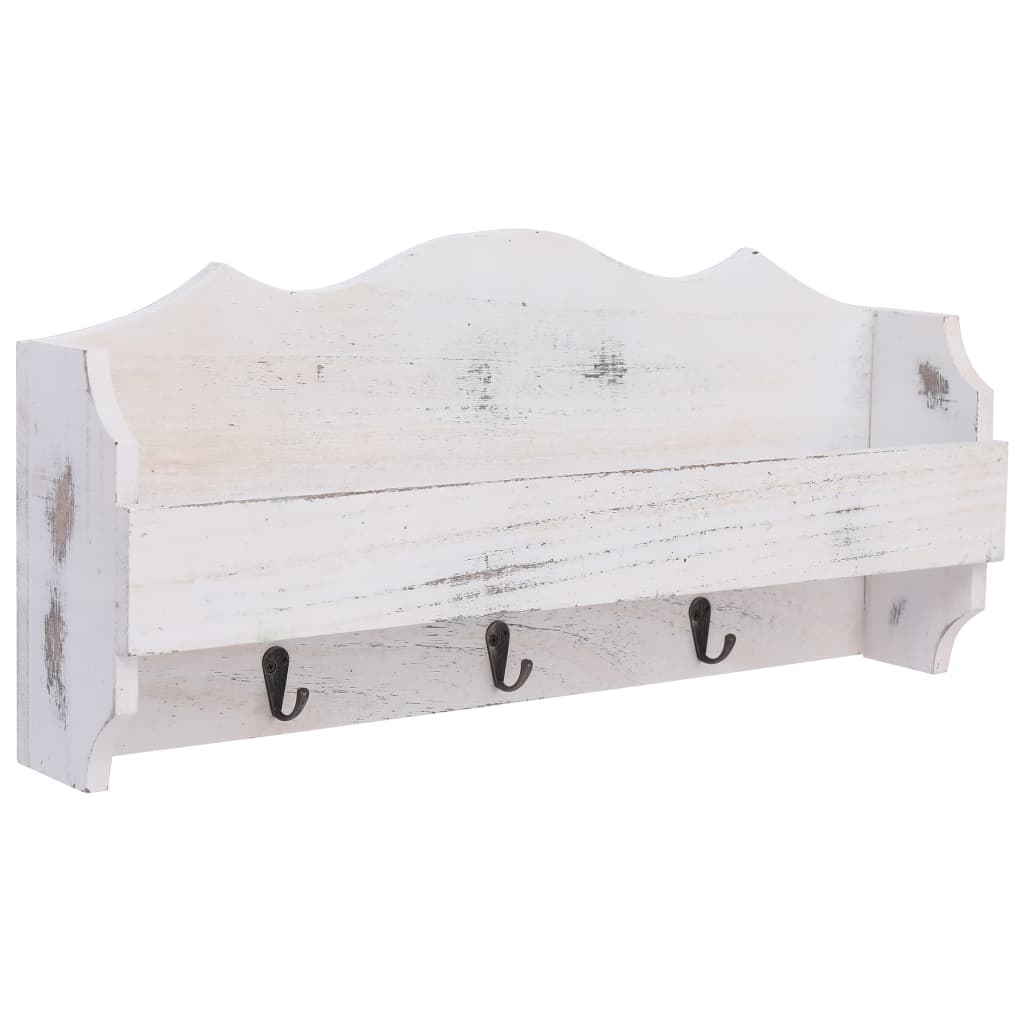 VidaXL Wandgarderobe 50x10x23 cm Holz Weiß